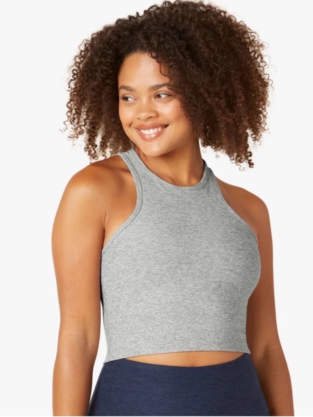 Beyond Yoga Spacedye Studio Cropped Tank in Silver Mist